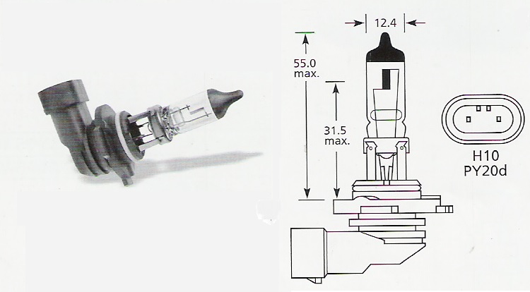 12volt 42w H10 PY20D